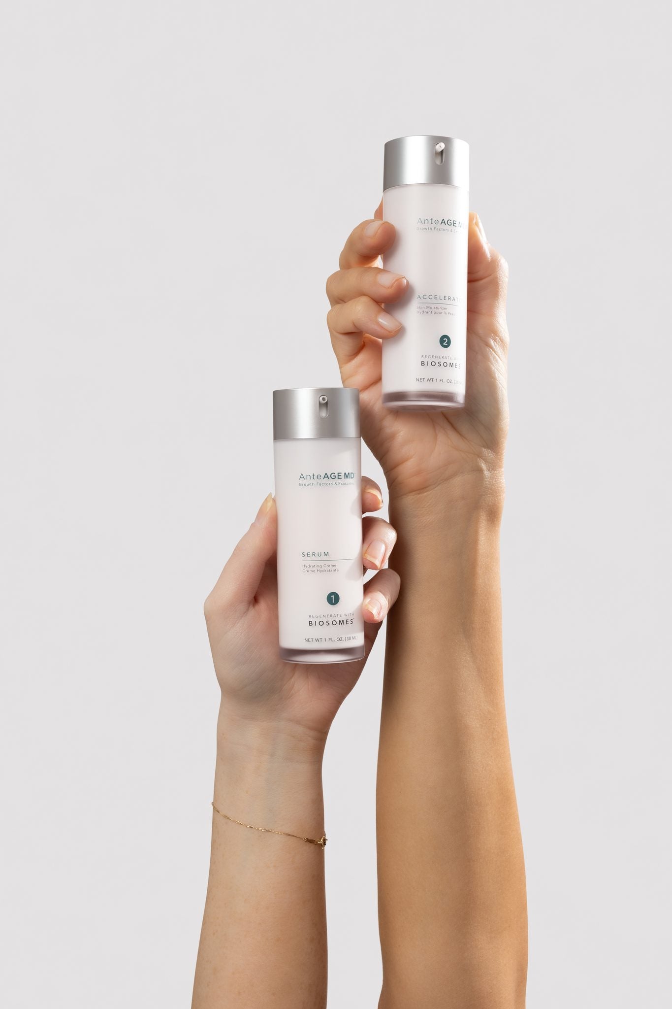 AnteAGE MD Biosome Accelerator held in hand